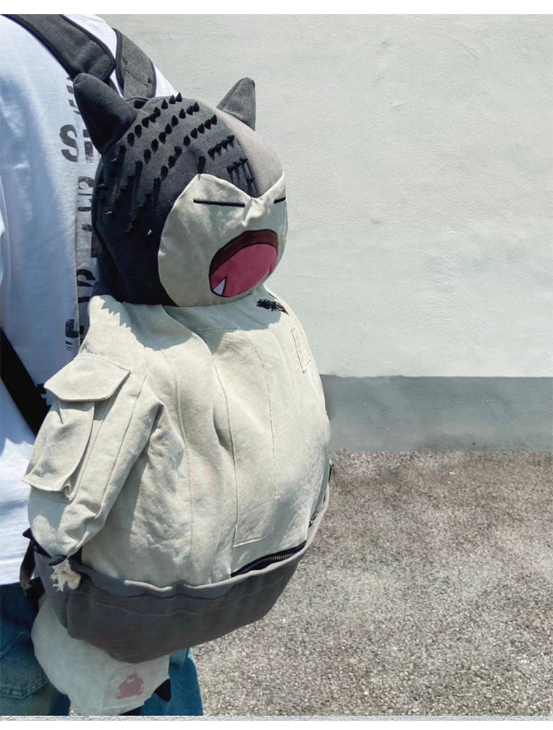 Snorlax Graphic Canvas Tote Bag - Anime Streetwear - SNORLAX