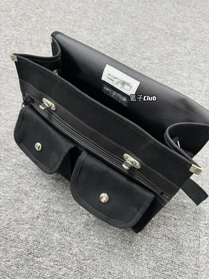 CDG-Vibe Commuter Messenger Bag - Vintage Large-Capacity Crossbody Tote - Black