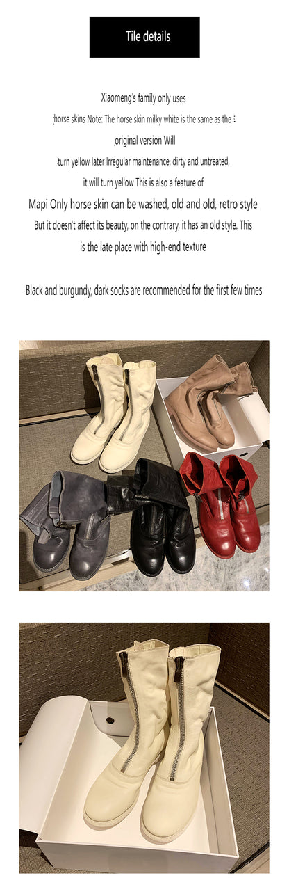 310 Horse Leather Origin Guidi Front Zip Ankle Boots – Short Boots for Women
