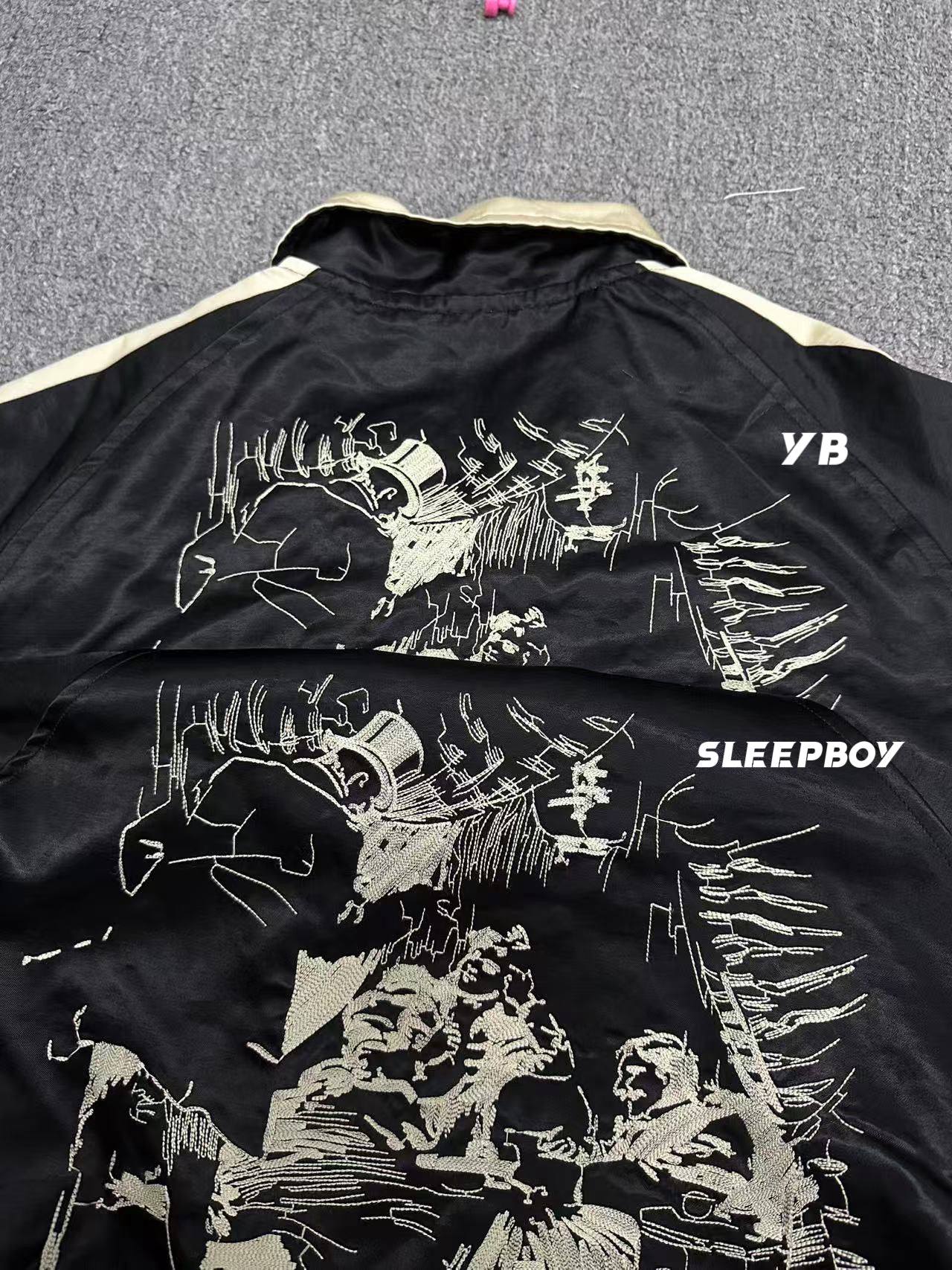 ERD AW24 ’Opium Den’ Varsity Jacket - Silk Court Embroidery Baseball Coat