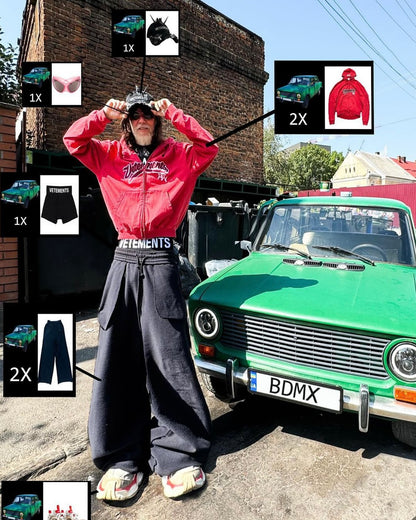 Vetements ’Bro’ Cropped Zip-Up Hoodie - Archive Oversized Sweatshirt