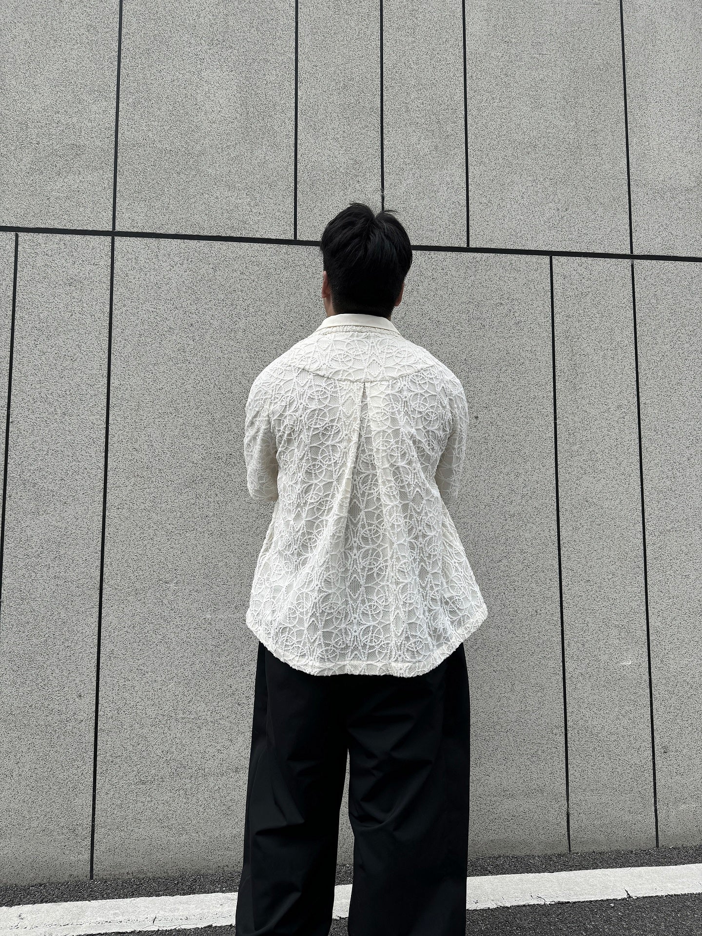 Kiko Kostadinov AW22 Layered Shirt - Detachable Lace Long/Short Sleeve Hybrid