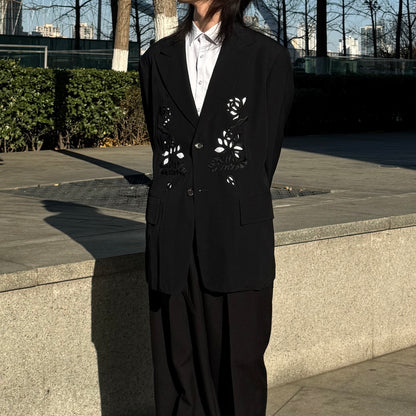 Yohji ’Flower & Youth’ Wool Blazer - Lotus Cut-Out Detailing