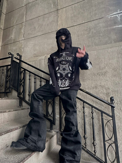 Vetements Oversized Hoodie J’adore Hardcore Patchwork Black Patched Logo