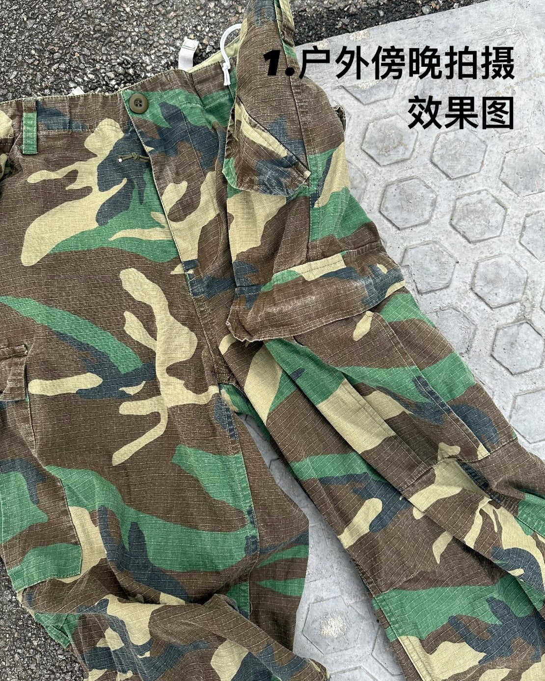 Vintage M65 Remake Camo Work Pants - Baggy Wide-Leg Trousers Playboi Carti