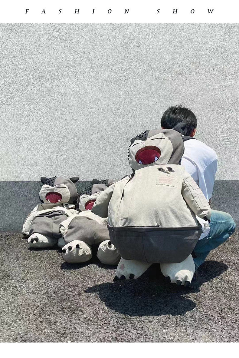 Snorlax Graphic Canvas Tote Bag - Anime Streetwear - SNORLAX