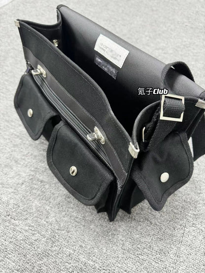 CDG-Vibe Commuter Messenger Bag - Vintage Large-Capacity Crossbody Tote - Black