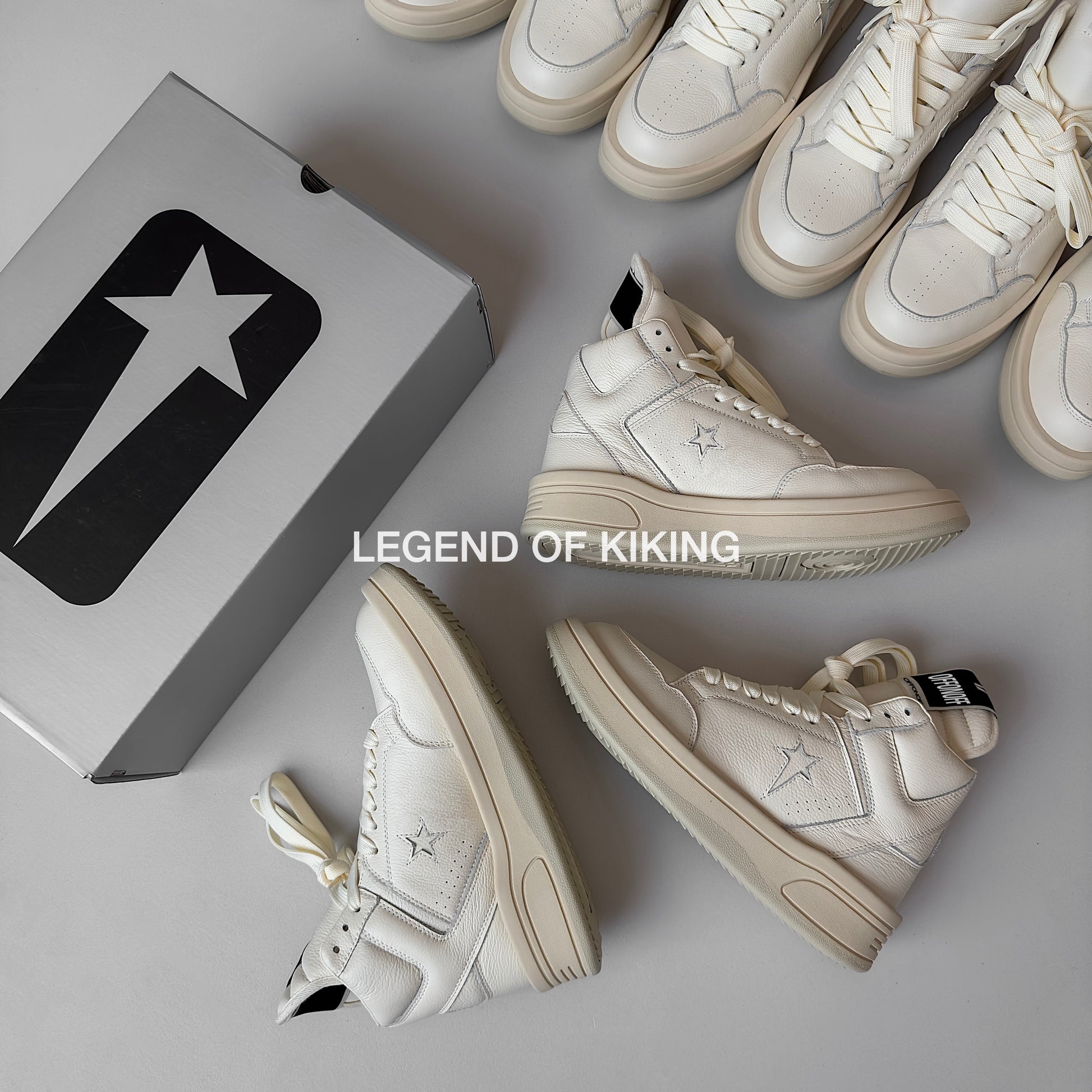 RO High-Top Leather Sneakers - Rick Owens Round-Toe Lace-Ups