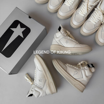 RO High-Top Leather Sneakers - Rick Owens Round-Toe Lace-Ups