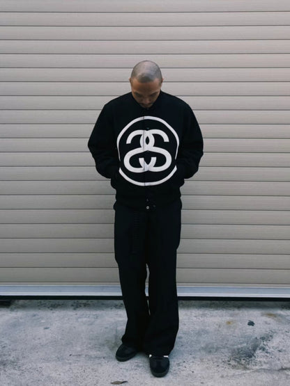 i795 Double-S Stussy Wool Varsity Jacket – Heavyweight Loose Baseball