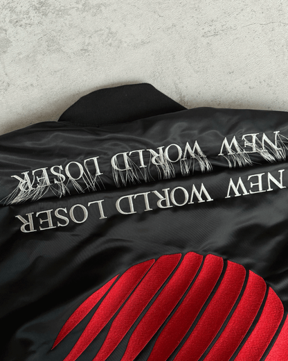 Hood By Air Fringe Bomber – HBA Embroidered Slogan Jacket