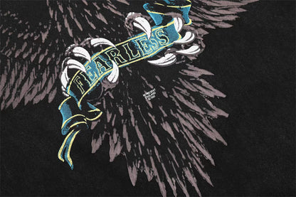 REPRESENT Washed Distressed Doberman Shark Short-Sleeve T-Shirt FOG