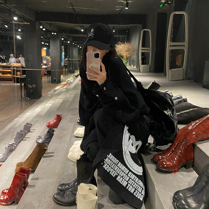 Mastermind MMJOnline Skull Embroidery Dark Fur Large Shoulder Bag- Messenger Bag - 32x40x18(cm)