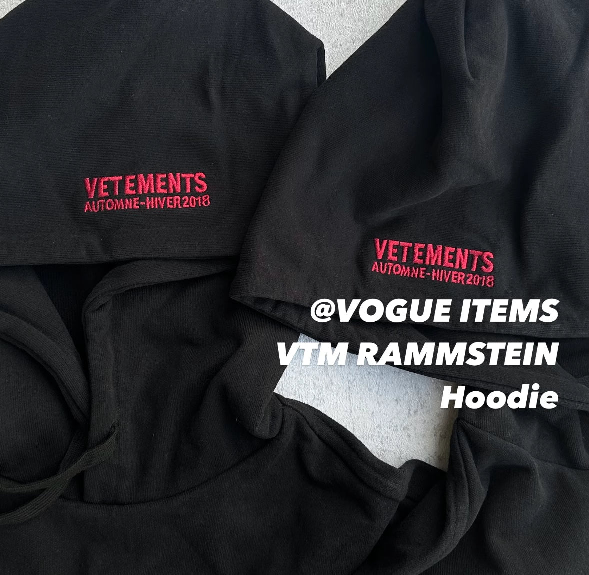 German Rammstein Vetement VTM Black Dark Punk Oversized Hoodie Jacket