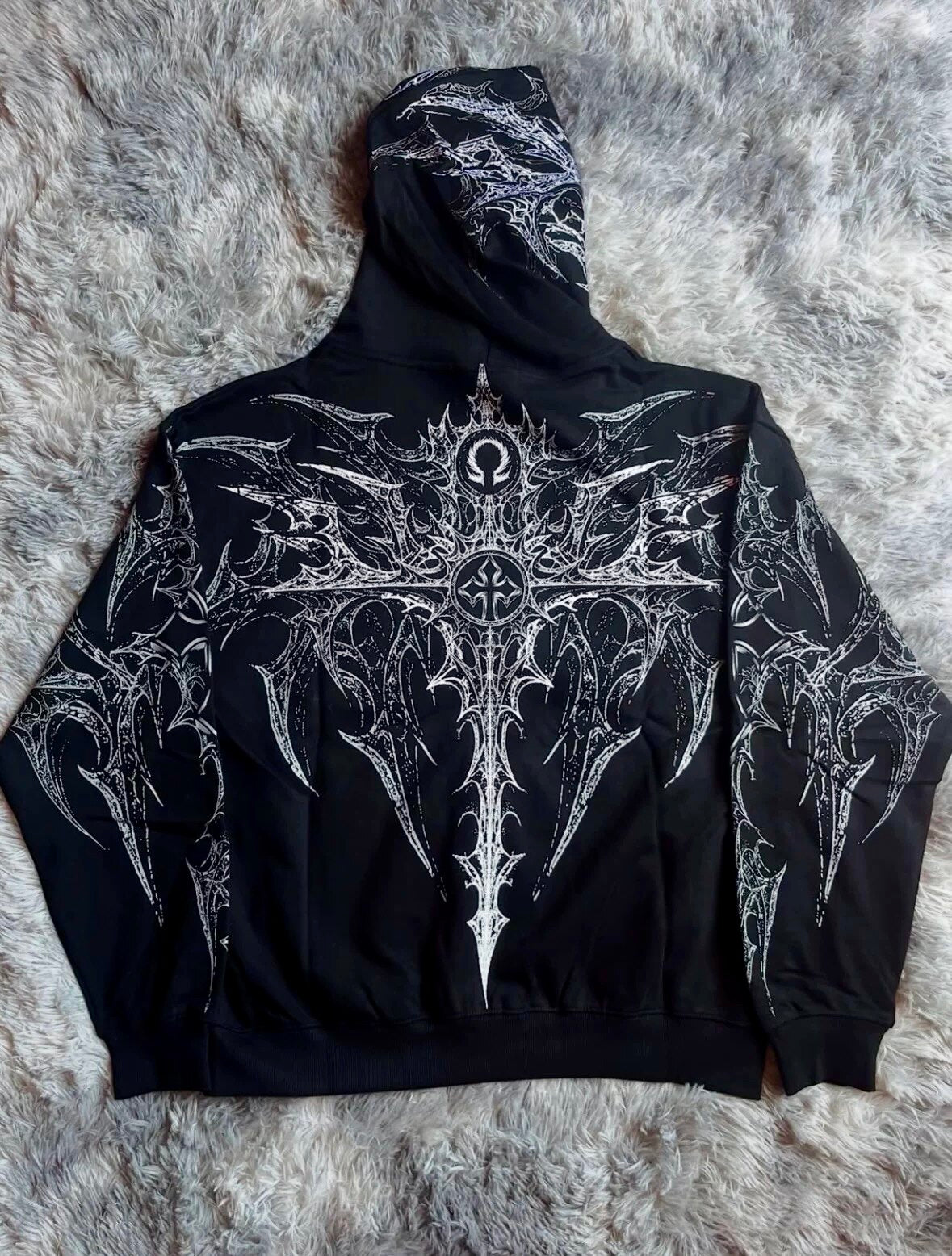 Breathedivinity Dark Gothic Zip-Up Hoodie - 420g French Terry