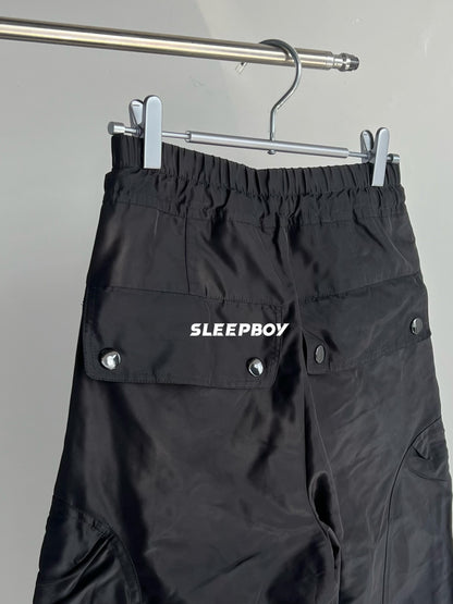 DVN AW24 Asymmetric Cocoon Zip Jacket - Nylon Utility Pants Set Oversized Pocket