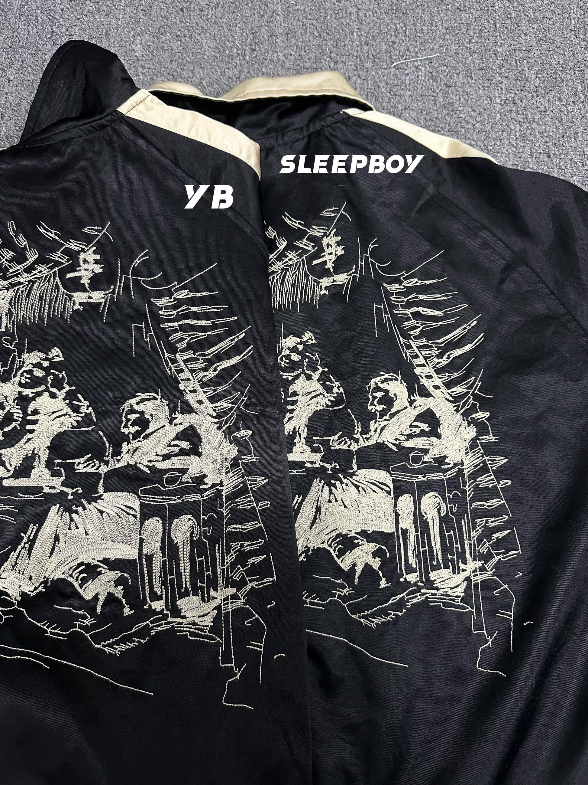 ERD AW24 ’Opium Den’ Varsity Jacket - Silk Court Embroidery Baseball Coat