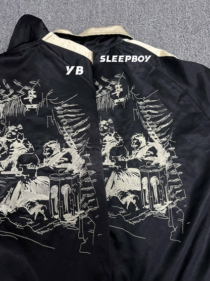 ERD AW24 ’Opium Den’ Varsity Jacket - Silk Court Embroidery Baseball Coat