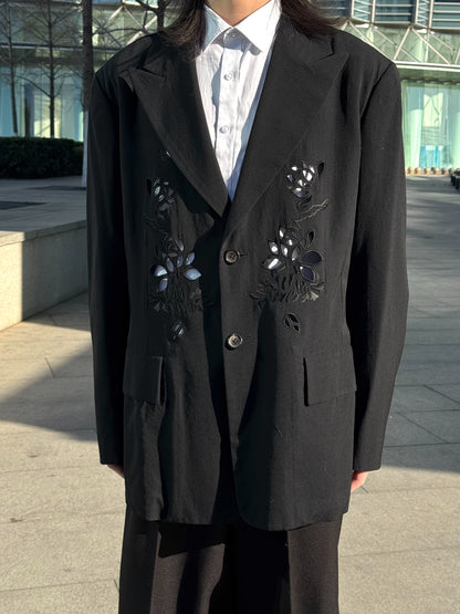 Yohji ’Flower & Youth’ Wool Blazer - Lotus Cut-Out Detailing