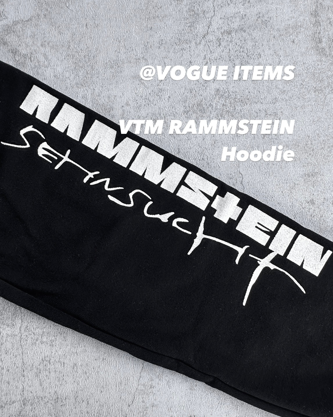 German Rammstein Vetement VTM Black Dark Punk Oversized Hoodie Jacket