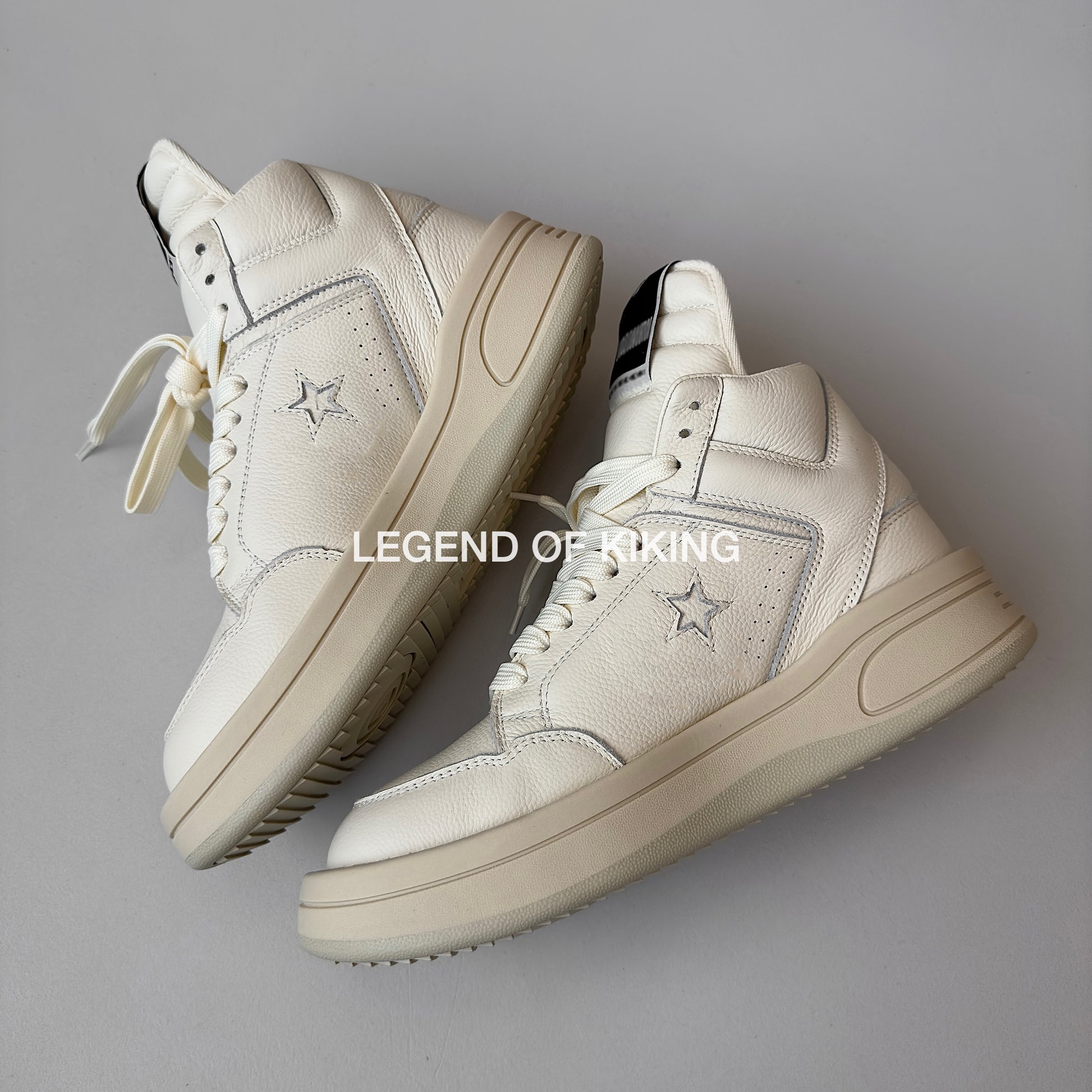 RO High-Top Leather Sneakers - Rick Owens Round-Toe Lace-Ups