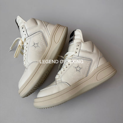 RO High-Top Leather Sneakers - Rick Owens Round-Toe Lace-Ups