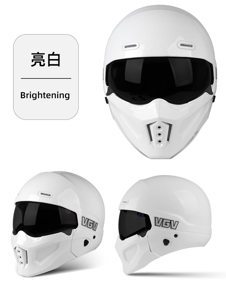 Shadow Scorpion -Motorcycle Full Face Helmet Harley Cruiser Bike Class A 3C DOT - White / Message for style after