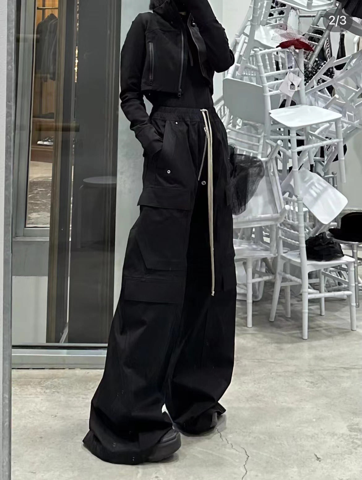 Jarvis Trousers Rick Owens acbt Woodcut Wide-leg Work Pants Flared Trousers - Size S 46 M 48 L 50