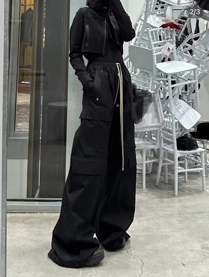 Jarvis Trousers Rick Owens acbt Woodcut Wide-leg Work Pants Flared Trousers - Size S 46 M 48 L 50