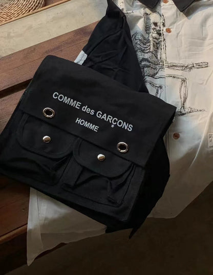 CDG-Vibe Commuter Messenger Bag - Vintage Large-Capacity Crossbody Tote - Black