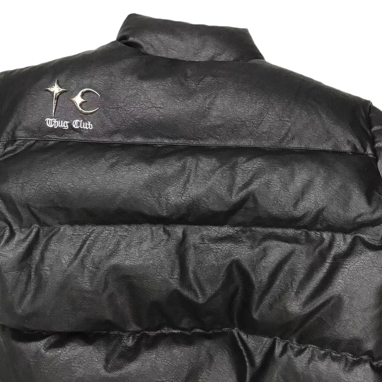 Thug Club ’Drip’ Puffer Jacket - PU Leather Opium Outerwear