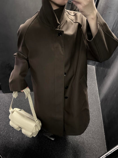 24FW Lemaire Wool Blend Coat – Heavyweight Raglan Long Trench