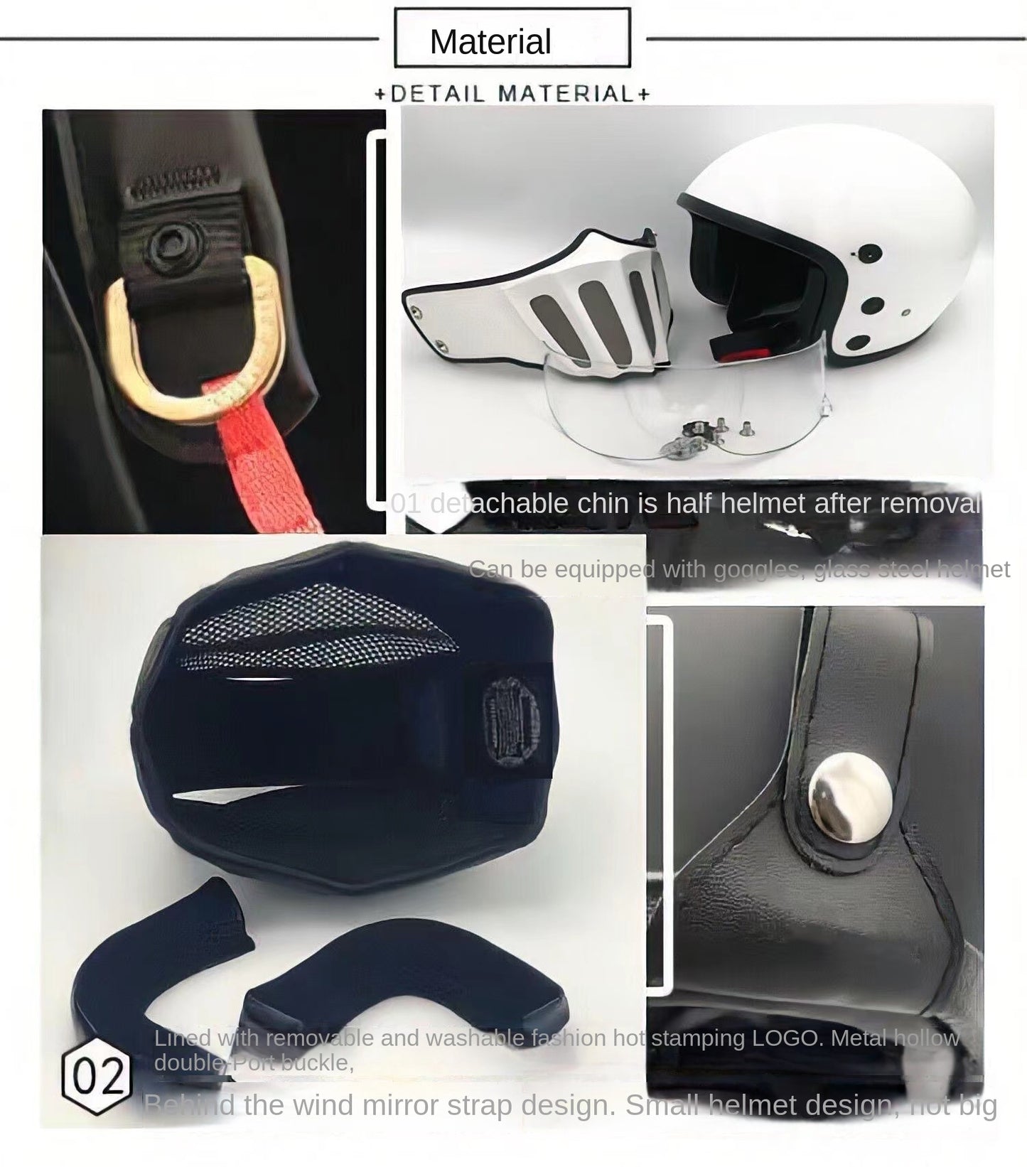 McKense Venom Anti-Fog Cruiser Motorcycle Helmet – Retro German Fiberglass Design