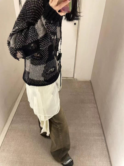 donclick Our Legacy 24FW Distressed Knit Sweater -Round Neck Destroyed Pullover