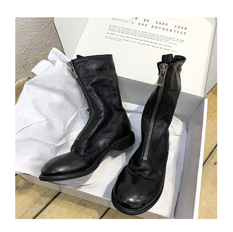 310 Horse Leather Origin Guidi Front Zip Ankle Boots – Short Boots for Women