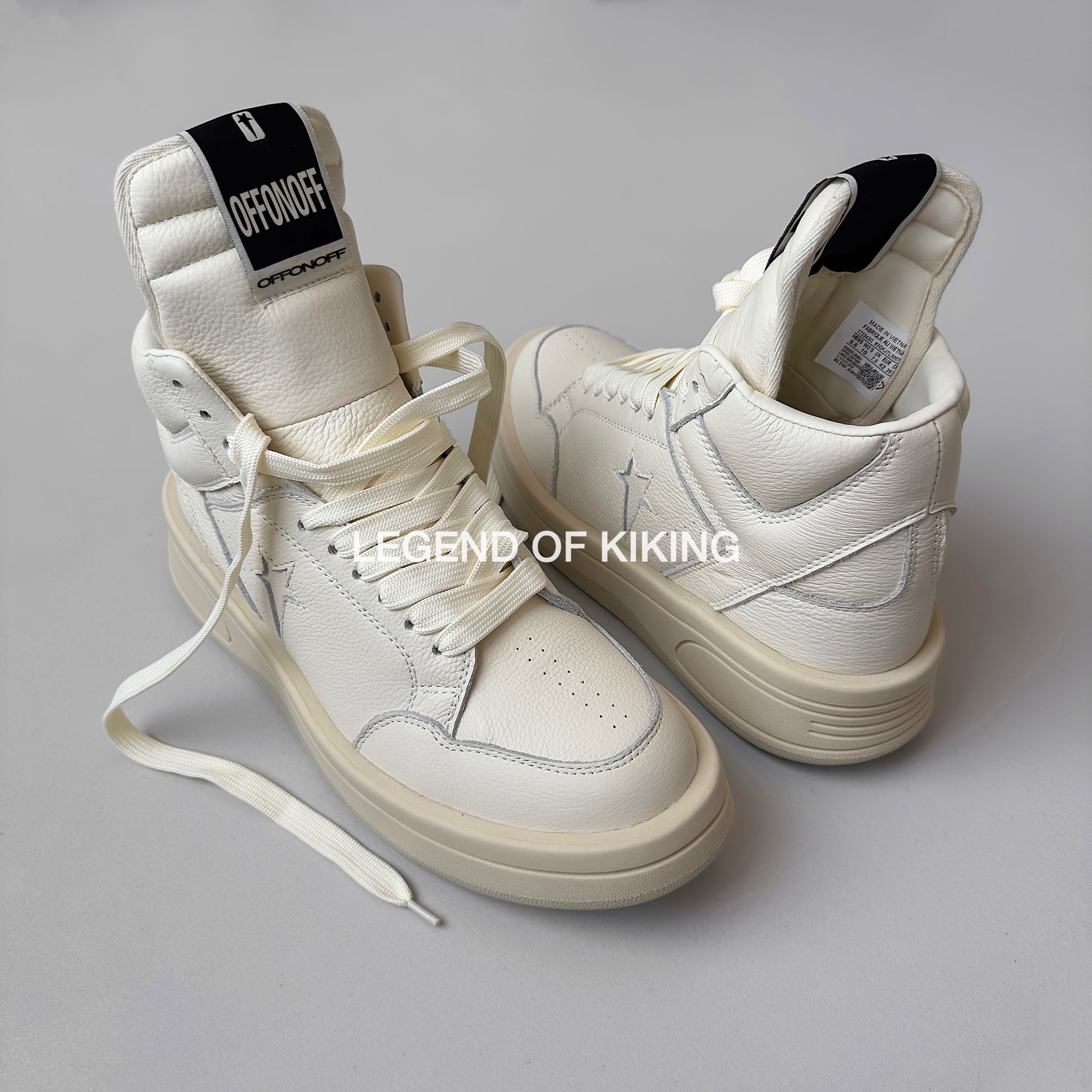 RO High-Top Leather Sneakers - Rick Owens Round-Toe Lace-Ups