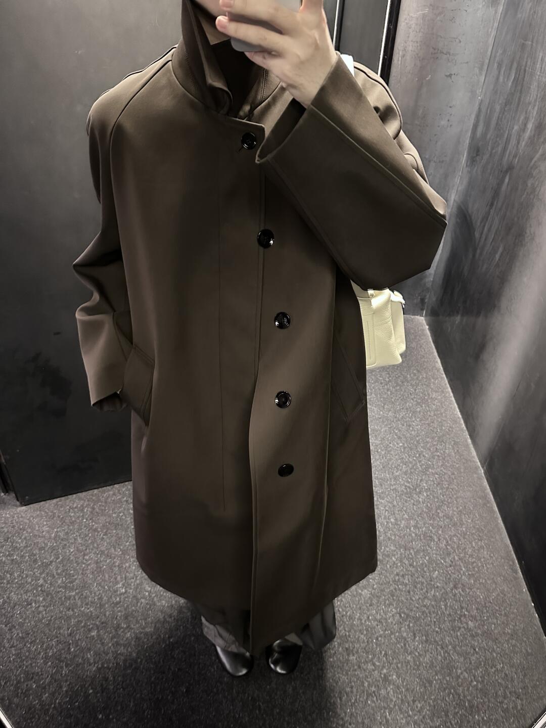 24FW Lemaire Wool Blend Coat – Heavyweight Raglan Long Trench