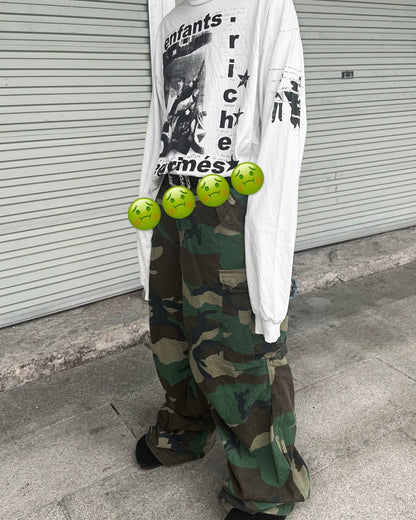 Vintage M65 Remake Camo Work Pants - Baggy Wide-Leg Trousers Playboi Carti