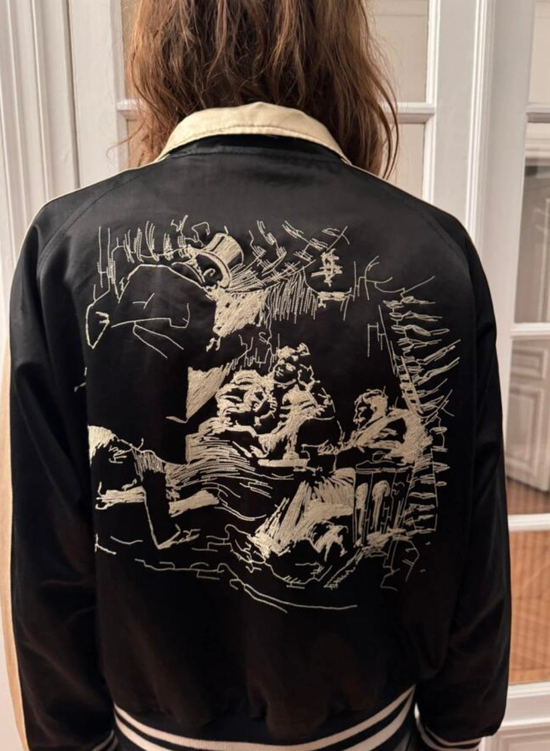 ERD AW24 ’Opium Den’ Varsity Jacket - Silk Court Embroidery Baseball Coat