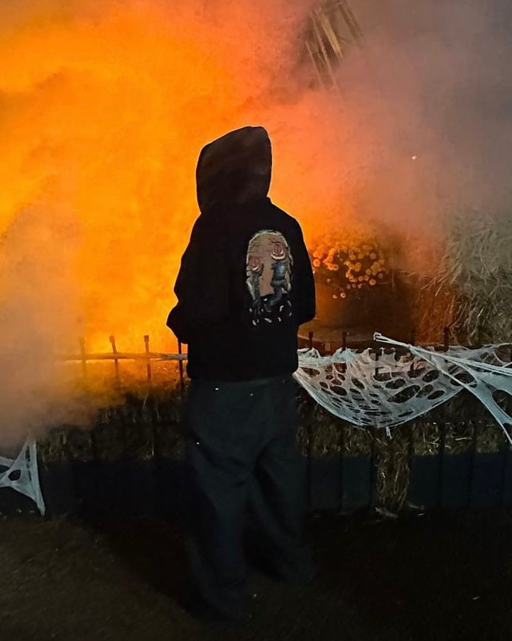 Vetements AW20 ’Hocus Pocus’ Pumpkin Print Zip Hoodie - Opium Pullover