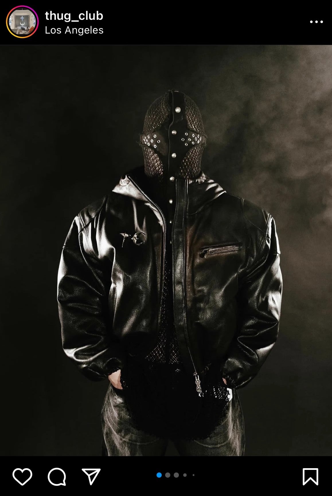 Thug Club Heavyweight Washed Goatskin Hooded Leather Short Padded Jacket