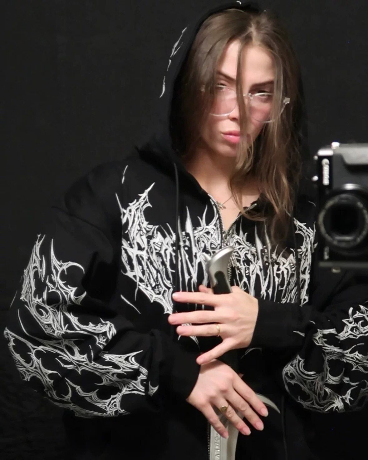 Breathedivinity Dark Gothic Zip-Up Hoodie - 420g French Terry