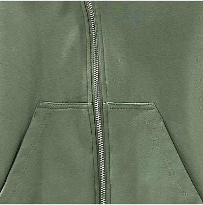 RO Dark Wizard Rick Owen Hoodie - Asymmetric Zip Avant-garde Black Winter Fleece