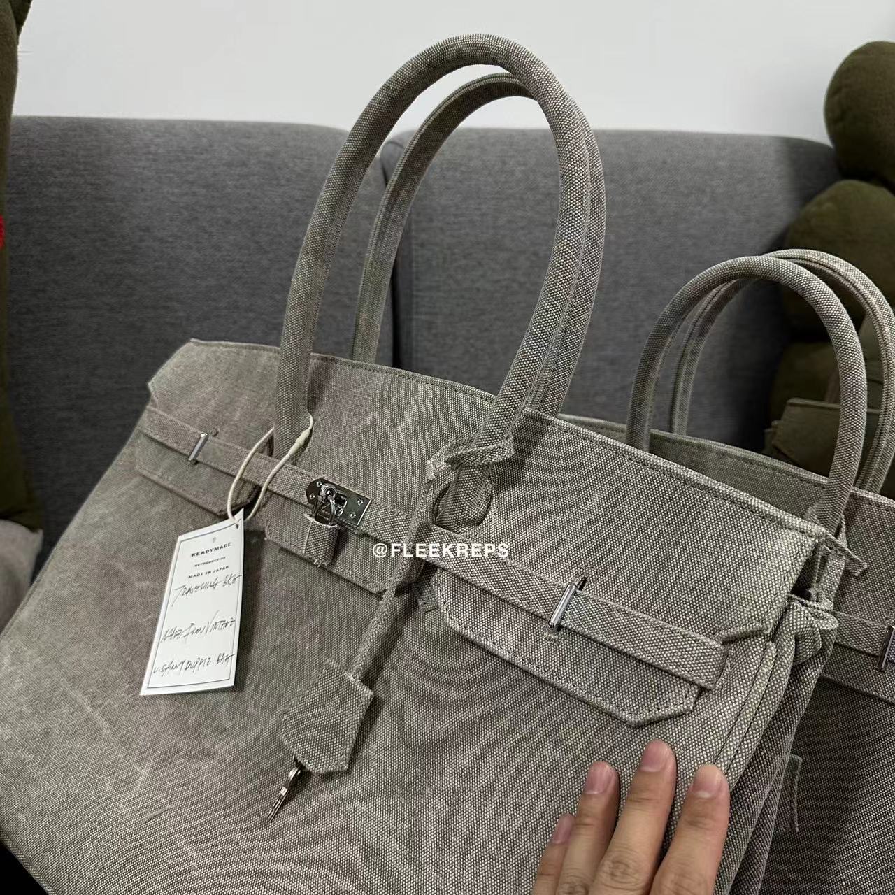 Remake Readymade Yuta Hosokawa Washed Canvas Birkin Bag - Large & Small Sizes