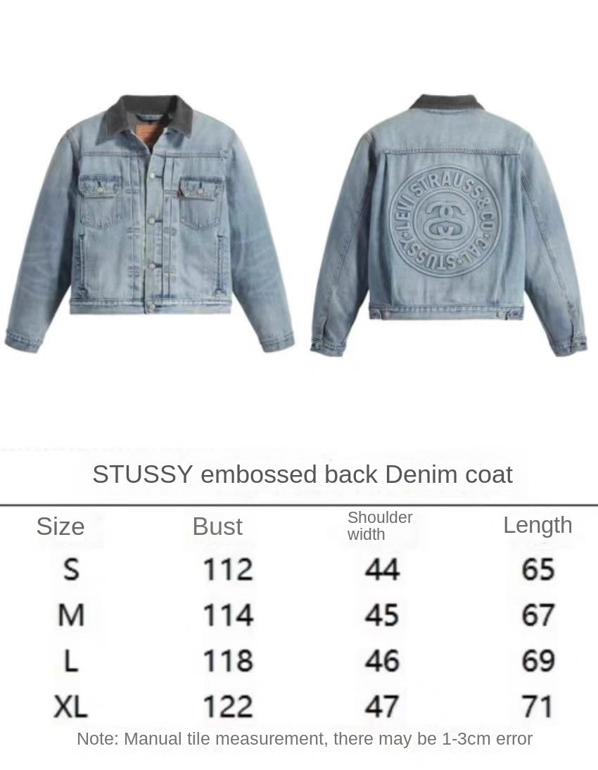Stussy Embossed 8 ball Ｘ Levis Jacket Washed Denim Outerwear