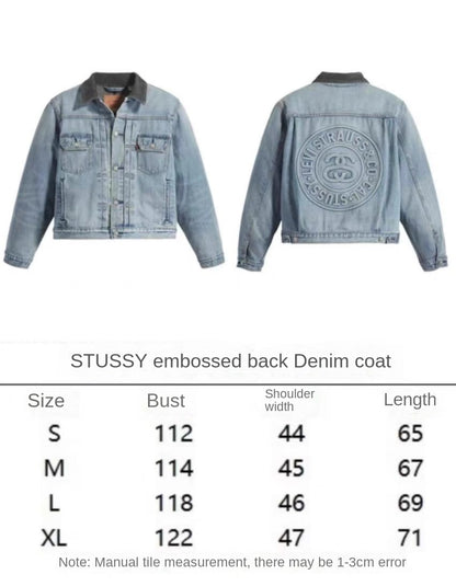 Stussy Embossed 8 ball Ｘ Levis Jacket Washed Denim Outerwear