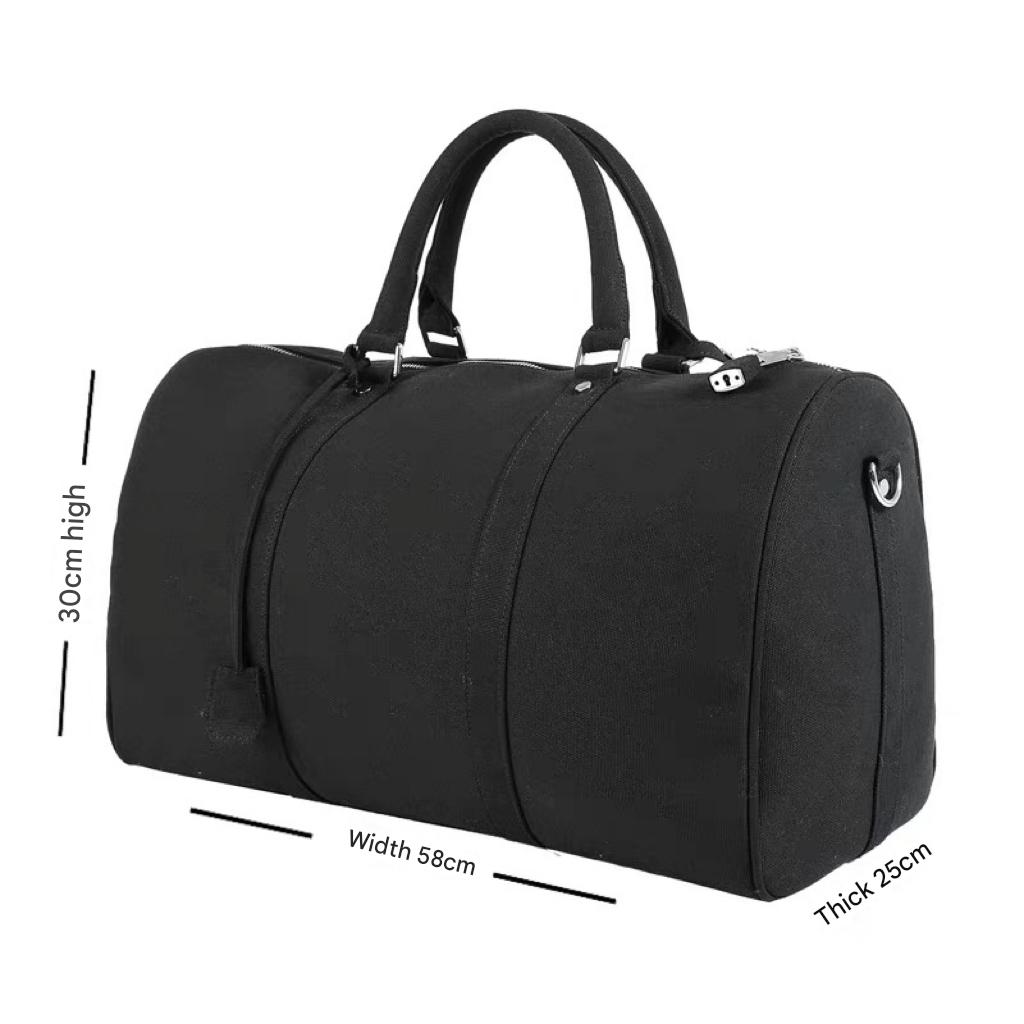 donclick Oversized Canvas ReadyMade Bucket Bag - Travel Tote & Shoulder Bag - Large Black