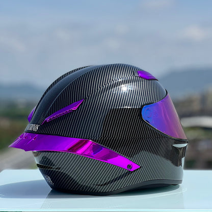 Future Serie / Carbon Fiber Pattern Plated Full Face Helmet Motorcycle All-Season DOT 3C Approve