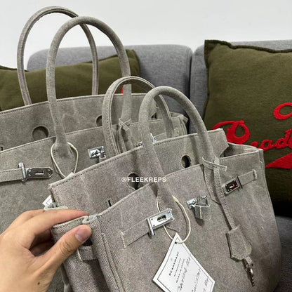 Remake Readymade Yuta Hosokawa Washed Canvas Birkin Bag - Large & Small Sizes