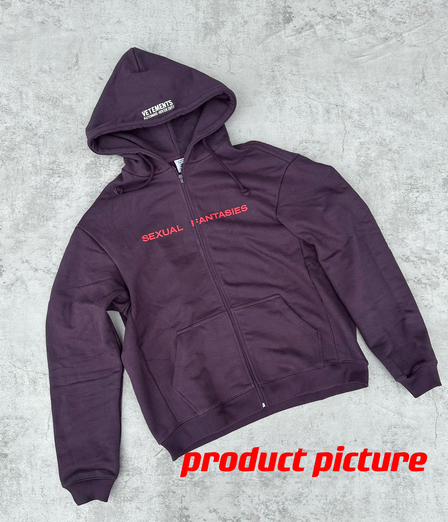 Vetements Rare Purple Sexual Fantasies Hoodie – Exclusive Collectible Edition